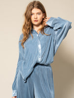 BELLA - OVERSIZED BUTTON UP SHIRT IN BABY BLUE