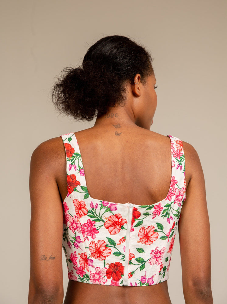 
            
                Load image into Gallery viewer, BONNIE - RED FLOWER CORSET TOP
            
        