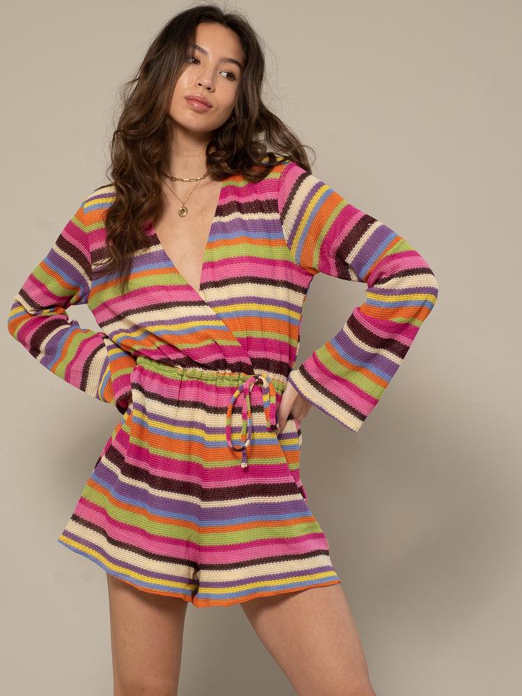 
            
                Load image into Gallery viewer, KATHY - RAINBOW CROCHET PLAYSUIT
            
        