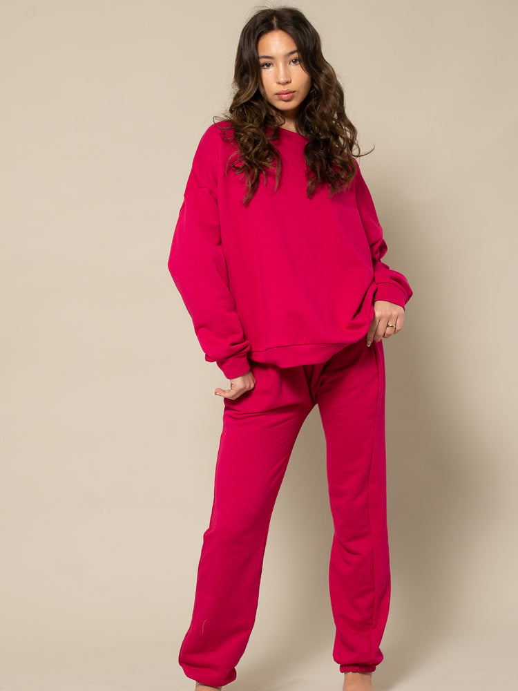 MILLA - RELAXED FIT JOGGER PANTS IN FUCHSIA PINK
