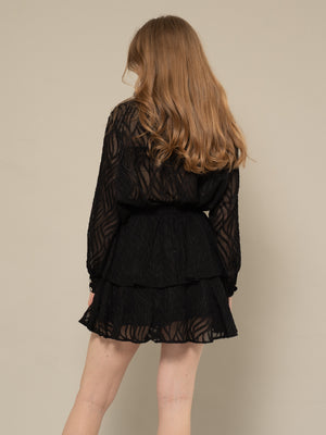 
            
                Load image into Gallery viewer, ROSIE - GATHERED MINI SKIRT IN BLACK
            
        