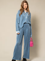 SASKIA - RELAXED FIT PANTS IN BABY BLUE