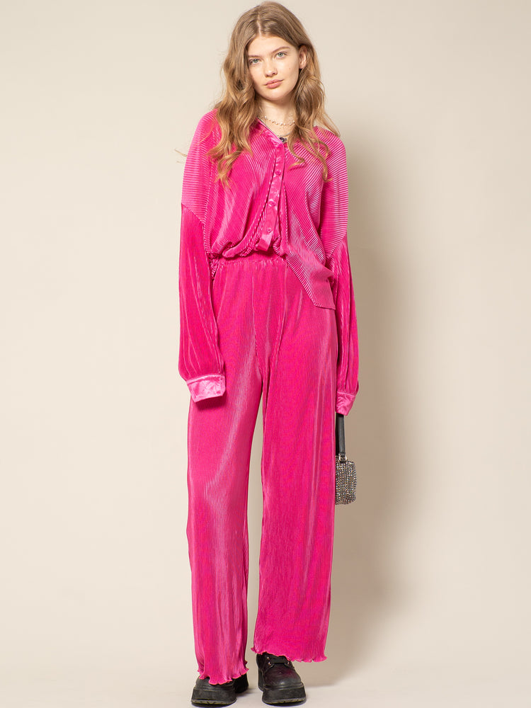 SASKIA - RELAXED FIT PANTS IN FUCHSIA PINK
