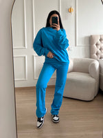 MILLA - RELAXED FIT JOGGER PANTS IN SKY BLUE