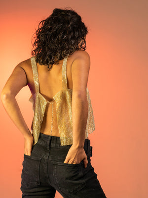 PIPER - GOLD CHAINMAIL MINI TOP