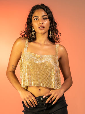 PIPER - GOLD CHAINMAIL MINI TOP